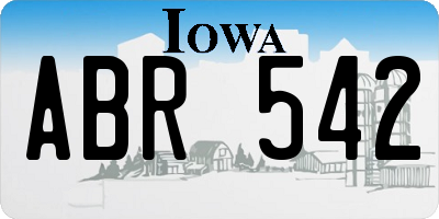 IA license plate ABR542