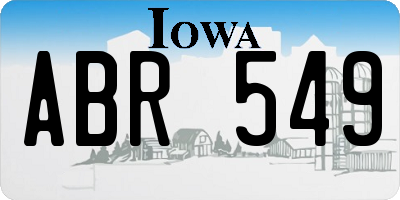 IA license plate ABR549