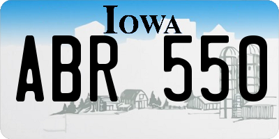 IA license plate ABR550