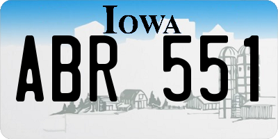 IA license plate ABR551