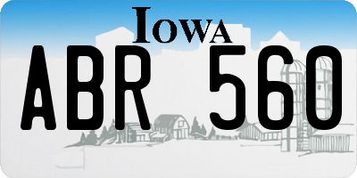 IA license plate ABR560