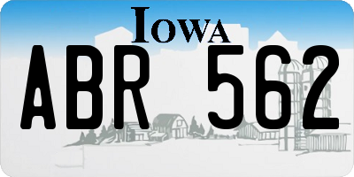 IA license plate ABR562