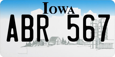 IA license plate ABR567