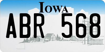 IA license plate ABR568