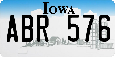 IA license plate ABR576