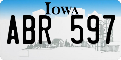 IA license plate ABR597