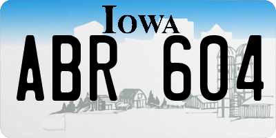 IA license plate ABR604