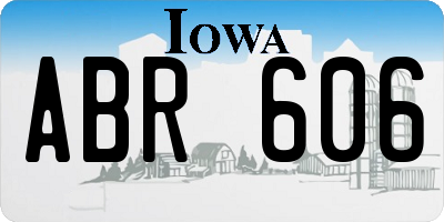 IA license plate ABR606