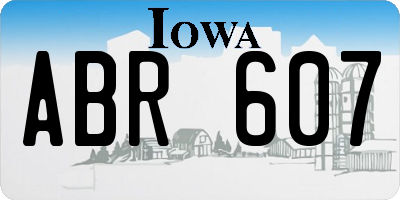 IA license plate ABR607