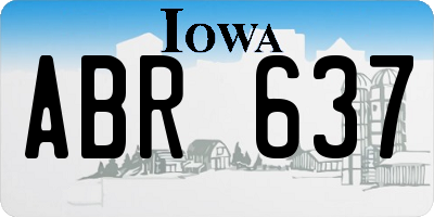 IA license plate ABR637