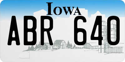 IA license plate ABR640