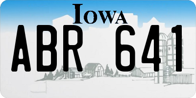 IA license plate ABR641