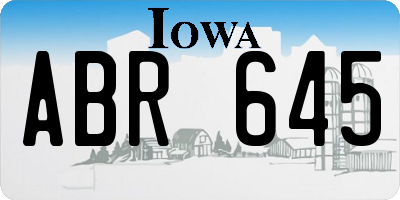 IA license plate ABR645