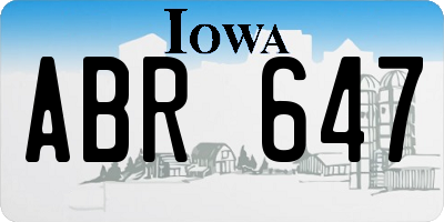 IA license plate ABR647