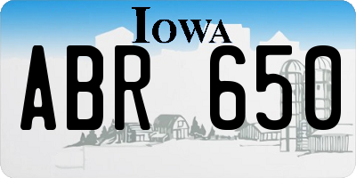 IA license plate ABR650