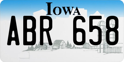 IA license plate ABR658