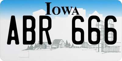 IA license plate ABR666