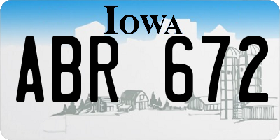IA license plate ABR672
