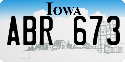 IA license plate ABR673