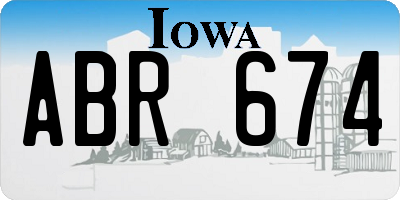 IA license plate ABR674