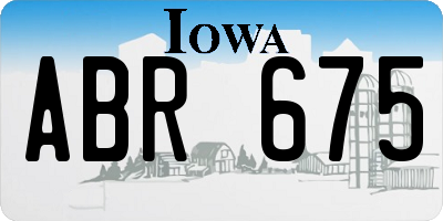 IA license plate ABR675