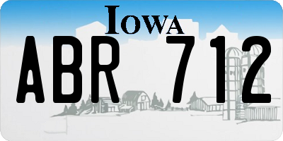 IA license plate ABR712