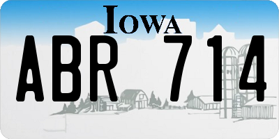 IA license plate ABR714