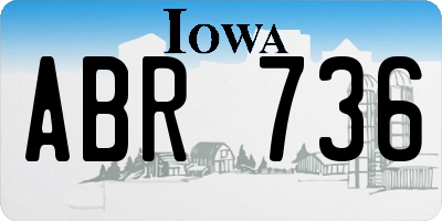 IA license plate ABR736
