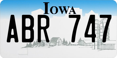 IA license plate ABR747
