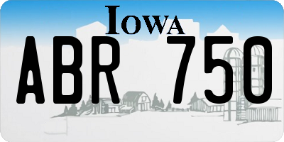 IA license plate ABR750