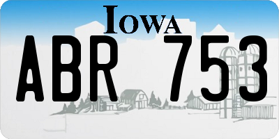 IA license plate ABR753