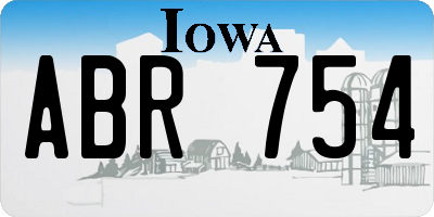 IA license plate ABR754
