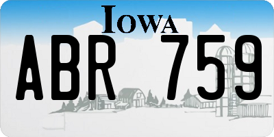 IA license plate ABR759