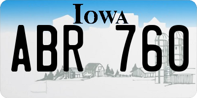 IA license plate ABR760