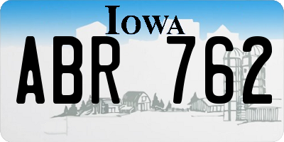 IA license plate ABR762
