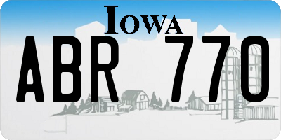 IA license plate ABR770