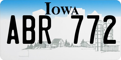 IA license plate ABR772