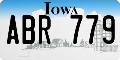 IA license plate ABR779