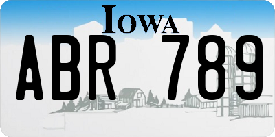IA license plate ABR789