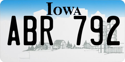 IA license plate ABR792