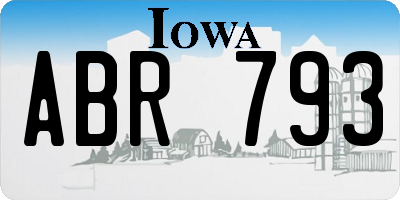 IA license plate ABR793