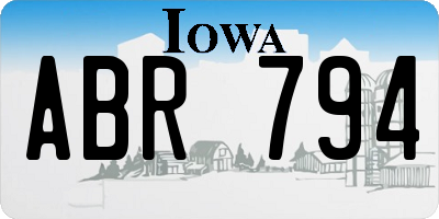 IA license plate ABR794