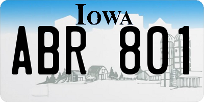 IA license plate ABR801