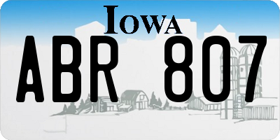 IA license plate ABR807