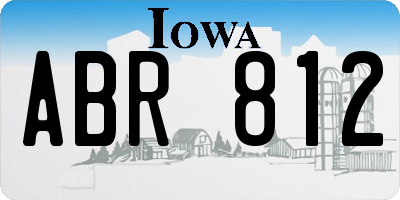 IA license plate ABR812