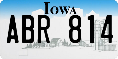 IA license plate ABR814