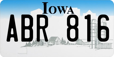 IA license plate ABR816