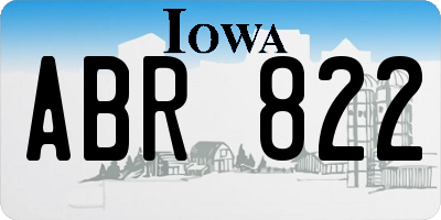 IA license plate ABR822
