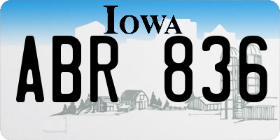 IA license plate ABR836