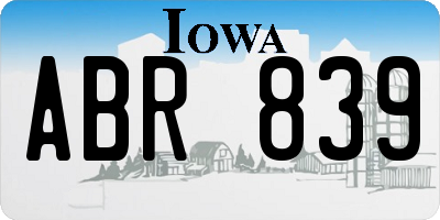 IA license plate ABR839